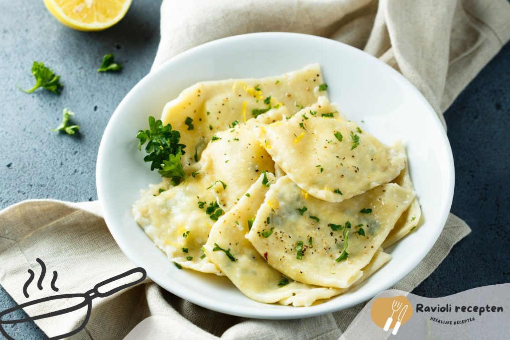 Ravioli met asperges en Parmezaanse kaas